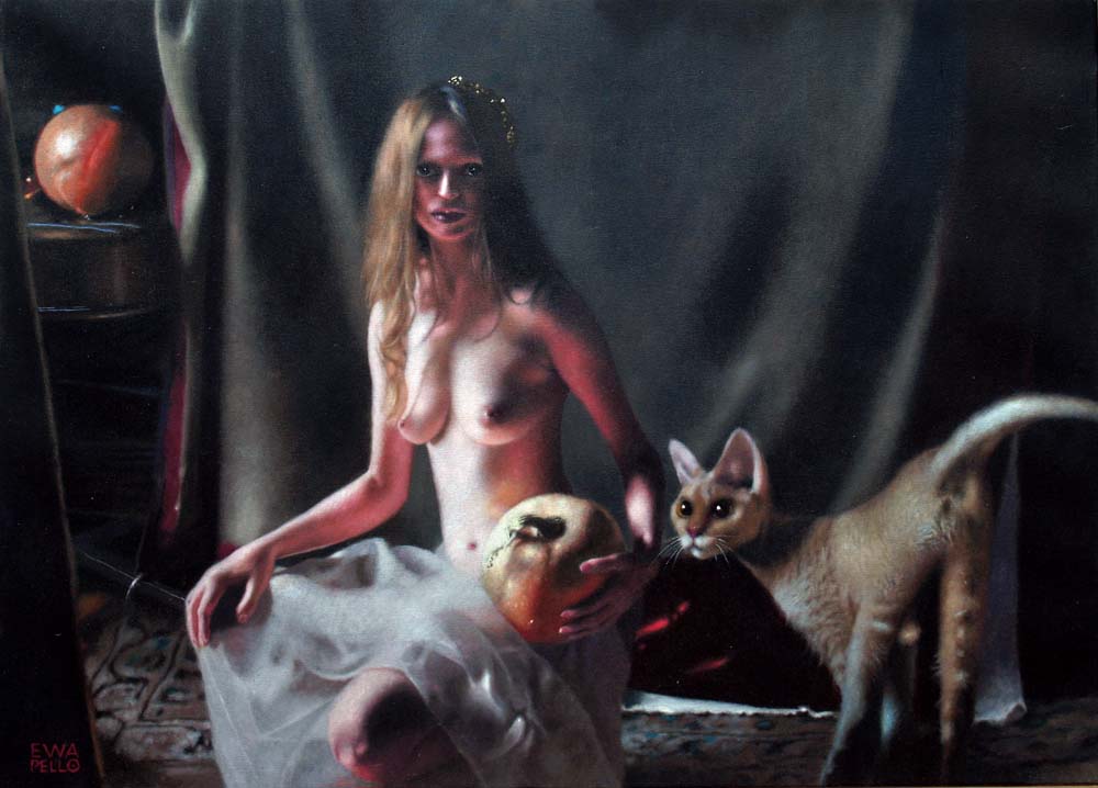 Ewa Pello, obrazy, malarstwo, koty