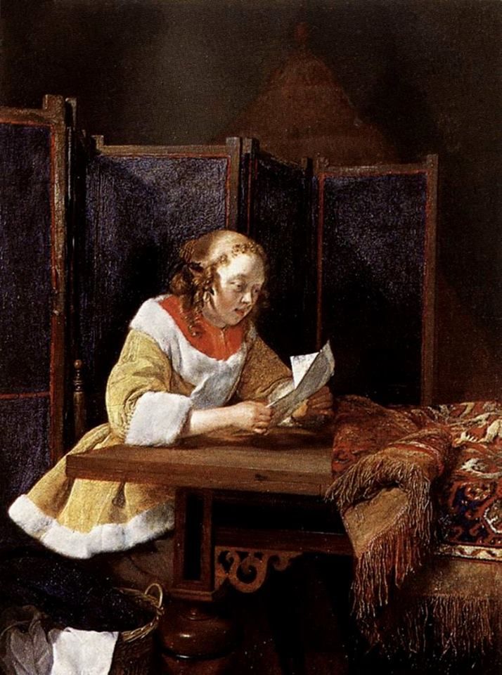 Gerard ter Borch, "Kobieta pisząca list", 1655-56
