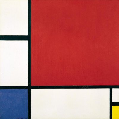 Piet Mondrian, "Kompozycja w czerwieni, błękicie i żółcieni", 1930, artysta i sztuka