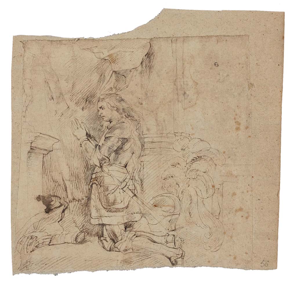 Rubens, Peter Paul (1577-1640), Flandria, Joanna d'Arc; 1617-1620; pióro (w tonie sepii), lawowanie; papier, 18 x 18,4 cm